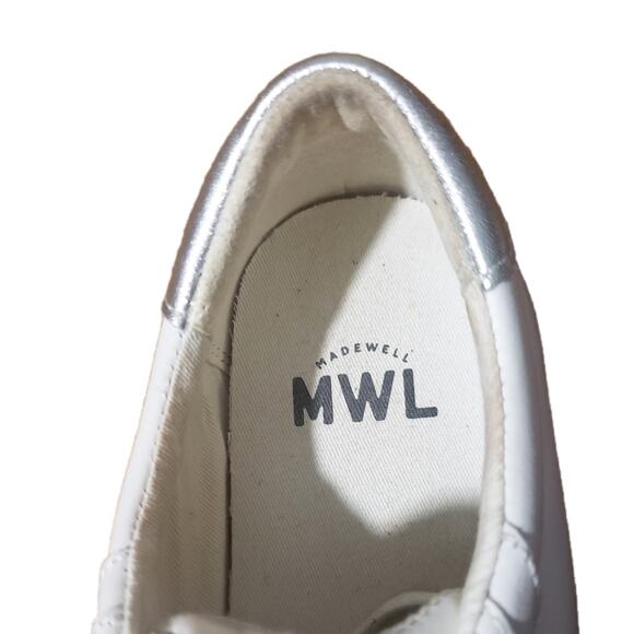Madewell White Leather Low-top Lace-up Sneakers Size 8.5 - Picture 9 of 10